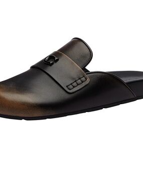 Coach Women's Black to Brown Gradient Leather Mule